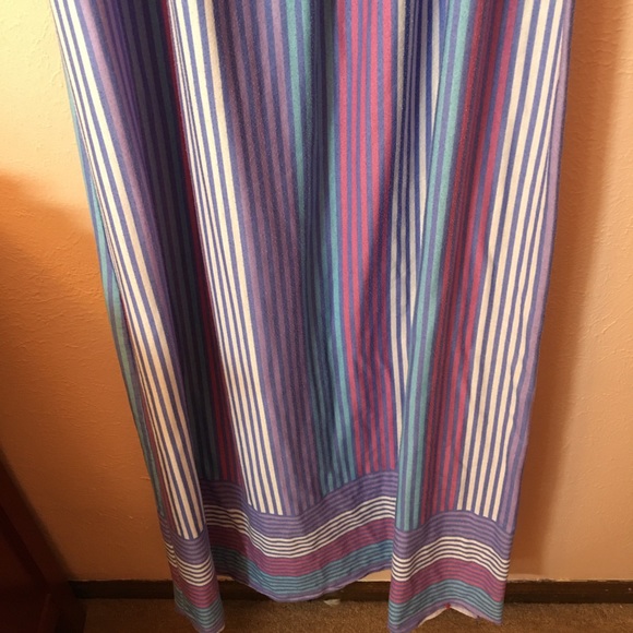 VTG Retro Striped Full Length Night Gown - Picture 6 of 15